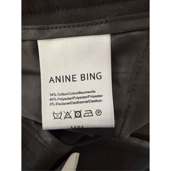 Anine Bing Black Tuxedo Snap Button Accent Pants Size Medium - Picture 7 of 9